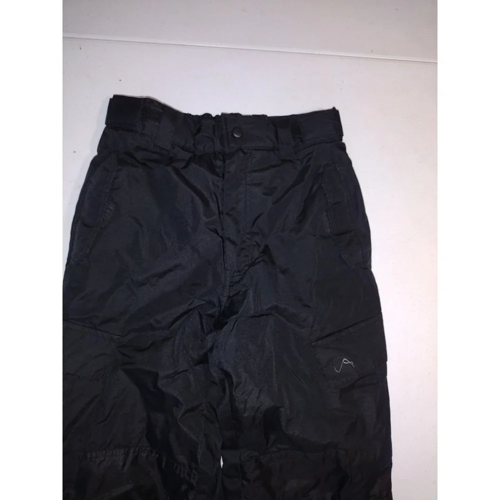 Vertical 9 Kids Black Insulated Snow Pants Cargo Pocket Size L 10/12 Adjustable